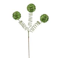 Vickerman 15" Light Green Glitter Spiral Ball Spray