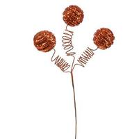 Vickerman 15" Copper Glitter Spiral Ball Spray