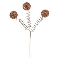 Vickerman 15" Antique Gold Glitter Spiral Ball Spray