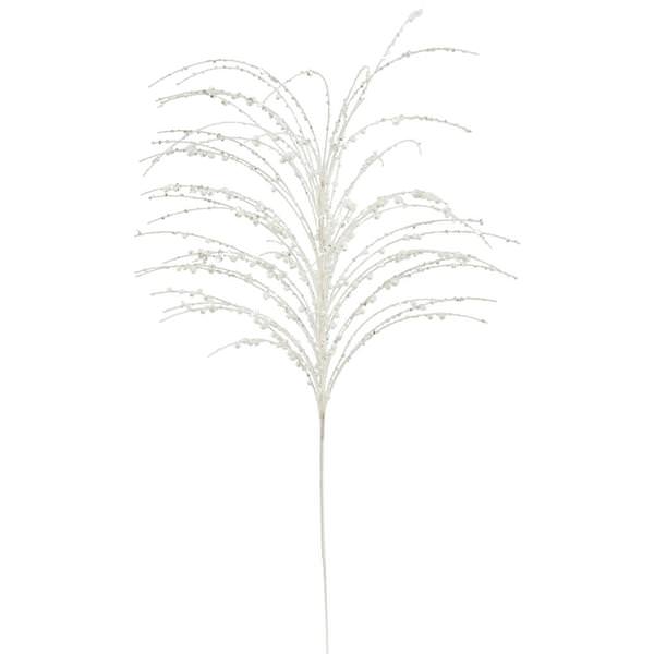 28" White Glitter Berry Spray