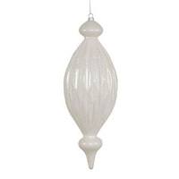 Vickerman 12" White Candy Glitter Diamond Finial Ornament