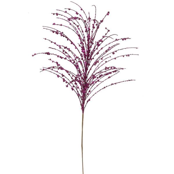 28" Purple Glitter Berry Spray