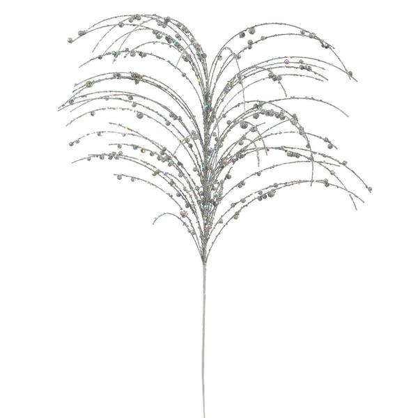 28" Silver Glitter Berry Spray