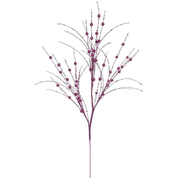 28" Cerise Glitter Berry Spray