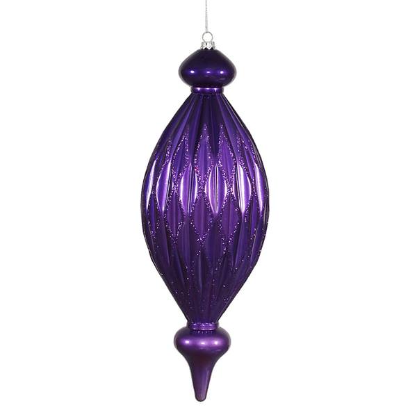 12" Purple Candy Glitter Diamond Finial Ornament