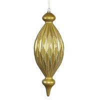 Vickerman 12" Gold Candy Glitter Diamond Finial Ornament
