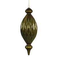 Vickerman 12" Dark Olive Candy Glitter Diamond Finial Ornament