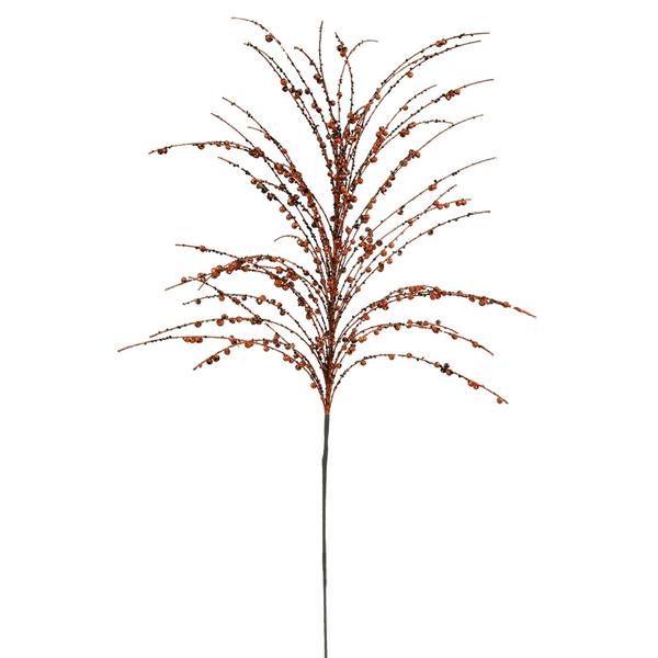 28" Orange / Black Glitter Berry Spray