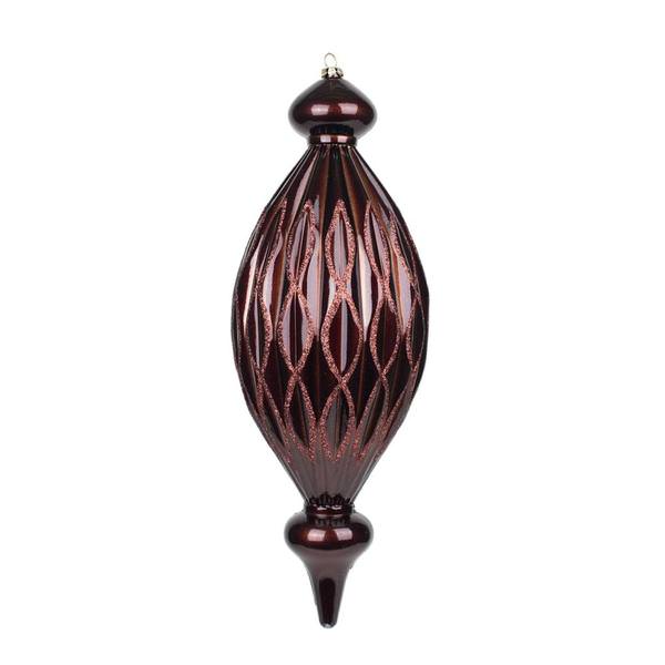 12" Candy Apple Chocolate W/Coffee Glitter Diamond Finial Ornament