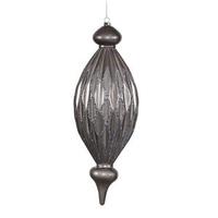 Vickerman 12" Pewter Candy Glitter Diamond Finial Ornament