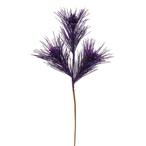 24" Purple Glitter Cedar Pine Spray
