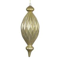 Vickerman 12" Champagne Candy Glitter Diamond Finial Ornament