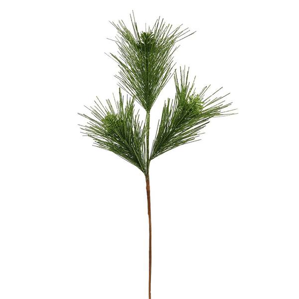 24" Light Green Glitter Pine Cone Spray