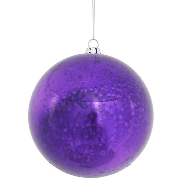 4" Purple Shiny Mercury Ball Ornament