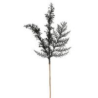 Vickerman 18" Black Glitter Cedar Pine Spray
