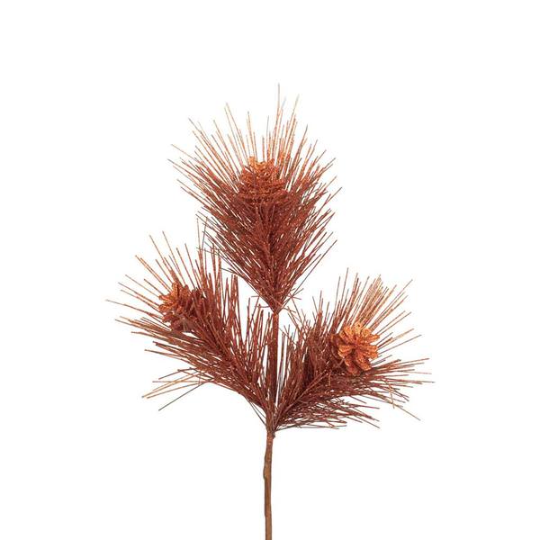 2' Copper Glitter Pine Cone Spray