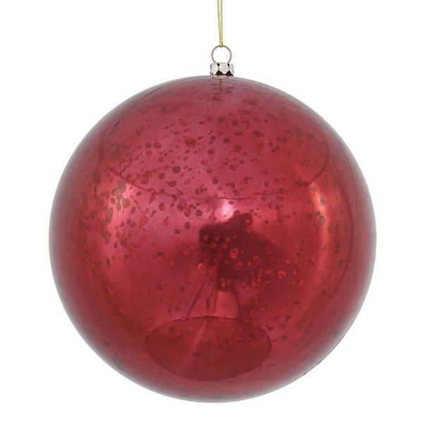 6" Burgundy Shiny Mercury Ball Ornament