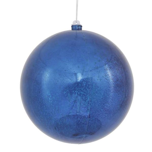 8" Sea Blue Shiny Mercury Ball Ornament