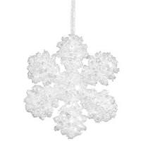 Vickerman 6" White Glitter Snowflake Ornament