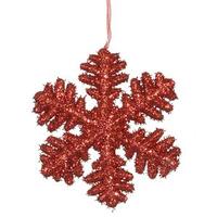 Vickerman 6" Red Glitter Snowflake Ornament