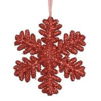 Vickerman 9" Red Glitter Snowflake Ornament