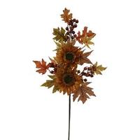 Vickerman 32" Artificial Gold Fall Sunflower Berry Branch