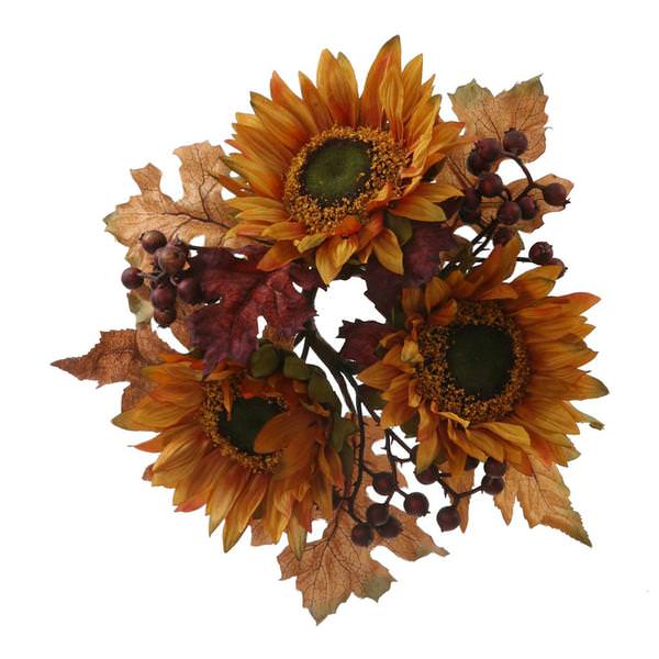 13" Artificial Gold Fall Sunflower Berry