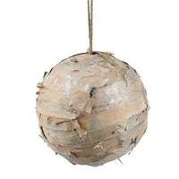 Vickerman 6" Silver Birch Ball Ornament with Hanger