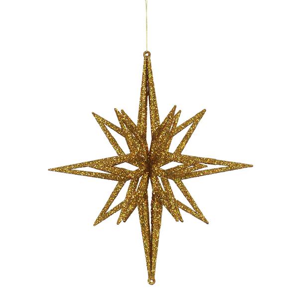 12" Gold 3D Glitter Star Ornament