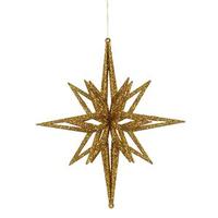 View 12" Gold 3D Glitter Star Ornament
