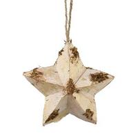 Vickerman 5.5" Birch Bark Star Ornament with Moss