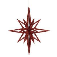View 16" Red 3D Glitter Star Ornament