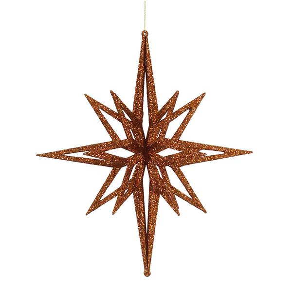 16" Copper 3D Glitter Star Ornament