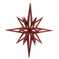 View 24" Red 3D Glitter Star Ornament