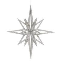 View 24" Silver 3D Glitter Star Ornament