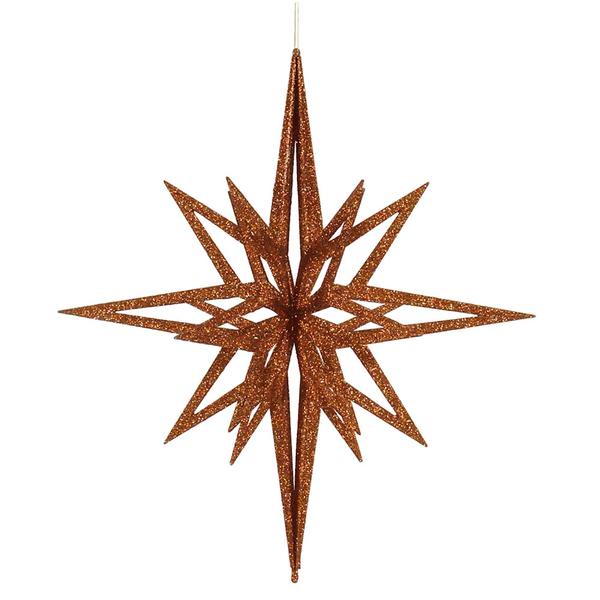 24" Copper 3D Glitter Star Ornament