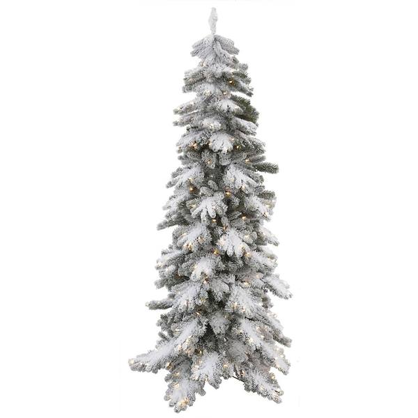 7' x 40" Artificial Flocked Vail Pine 350 Clear Miniature Lights