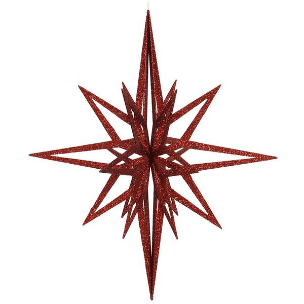 32" Red 3D Glitter Star Ornament