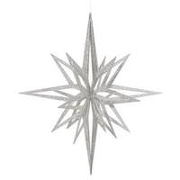 View 32" Silver 3D Glitter Star Ornament