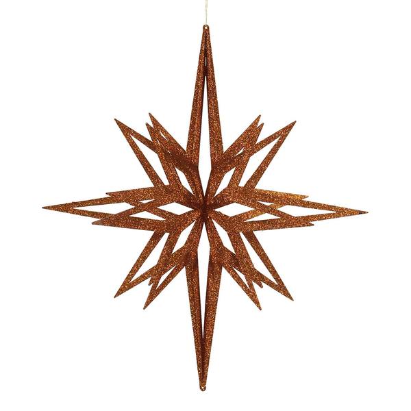 32" Copper 3D Glitter Star Ornament