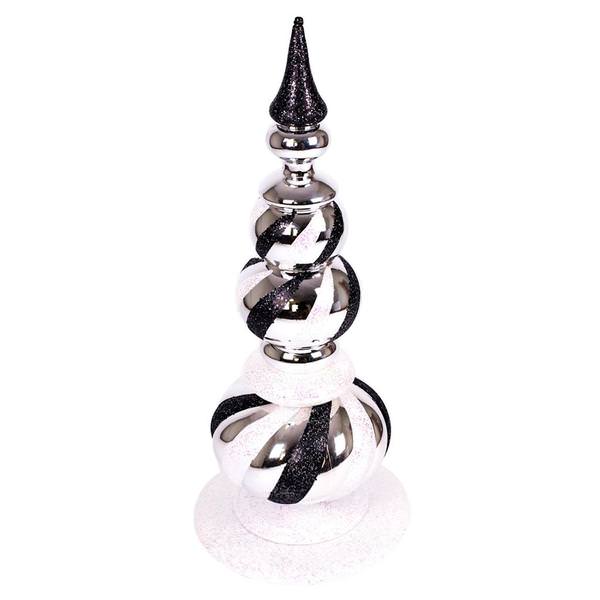32" Silver Shiny Jumbo Finial Ornament