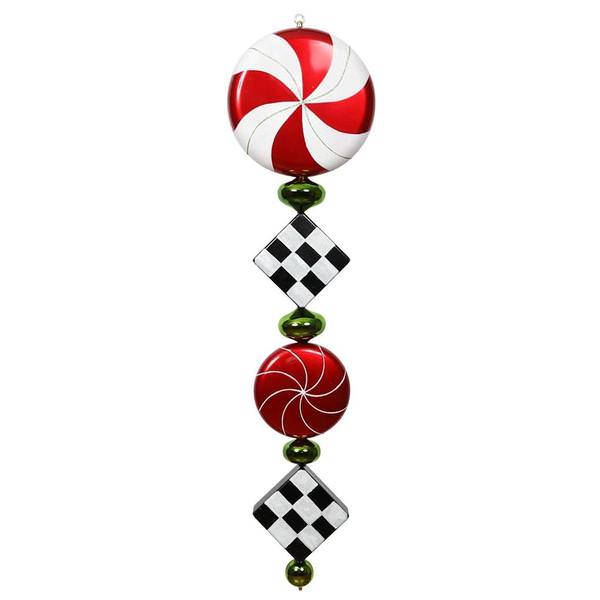 45" Red / Lime / Black Jumbo Finial Ornament