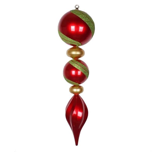 30.5" Red / Gold / Lime Jumbo Finial Ornament