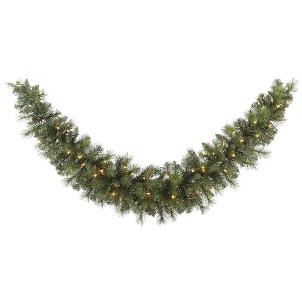 60" Artificial Green Sierra Pine Swag 70 Clear Minilights