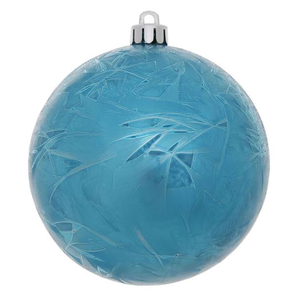 2.75" Turquoise Crackle Ball Ornament (12 pack)