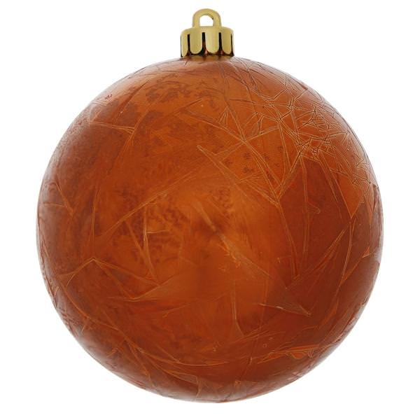 2.75" Burnished Orange Crackle Ball Ornament (12 pack)