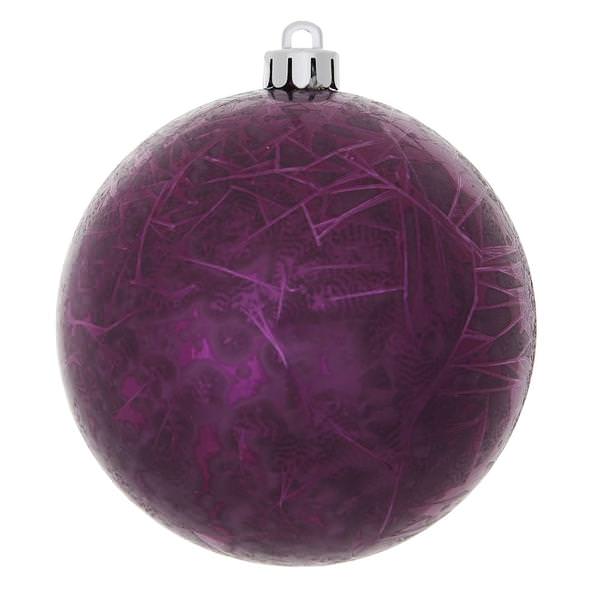 2.75" Plum Crackle Ball Ornament (12 pack)