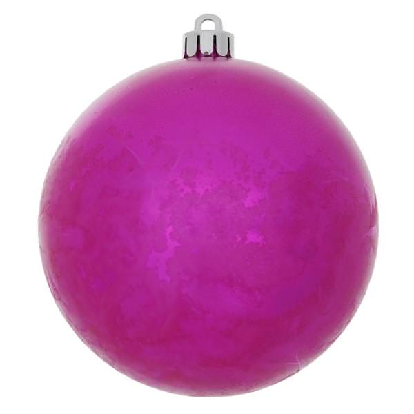 3" Magenta Crackle Ball Ornament (12 pack)