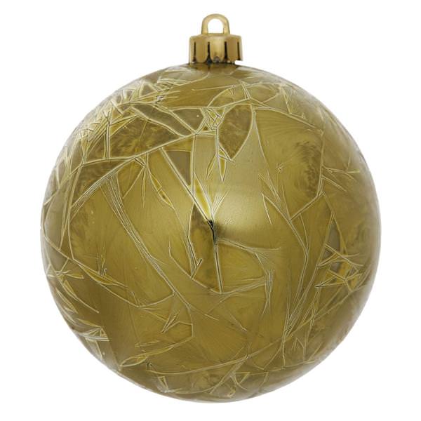3" Olive Crackle Ball Ornament (12 pack)