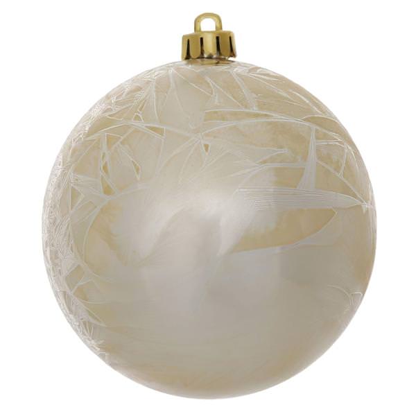 3" Champagne Crackle Ball Ornament (12 pack)